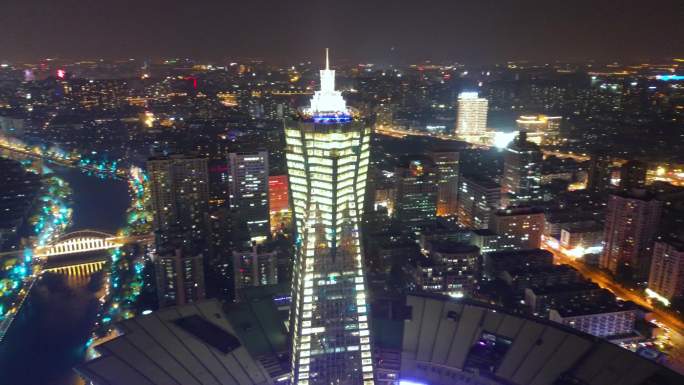 杭州 武林广场夜景  环城北路 西湖文化