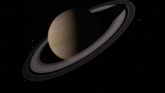 土星行星在太空中旋转的时间流逝