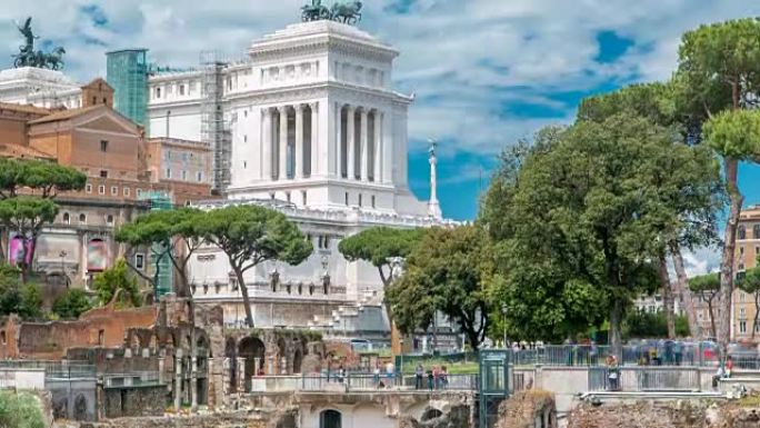 意大利罗马-古罗马论坛延时摄影，联合国教科文组织世界遗产