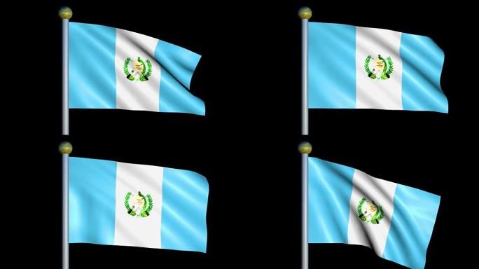 危地马拉的大型循环动画国旗