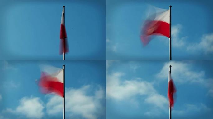 时间流逝波兰国旗