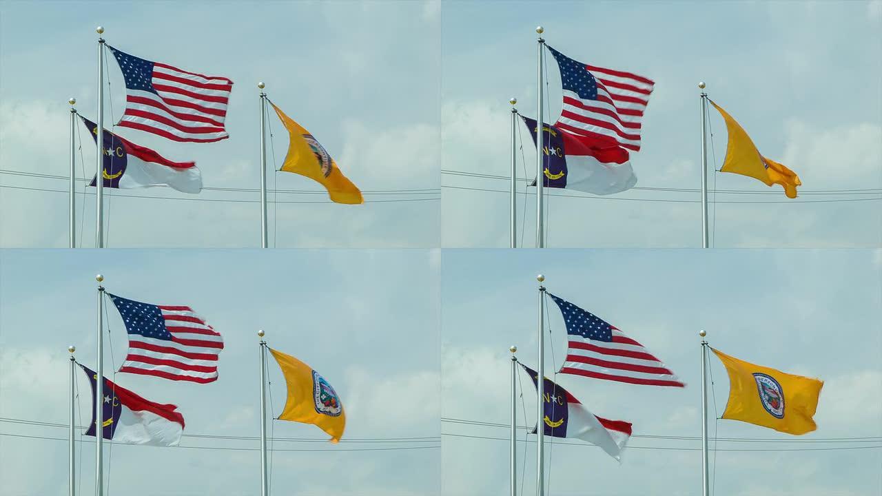 北卡罗来纳州亨德森维尔和美国国旗
