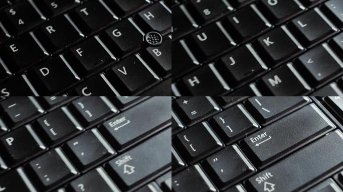 关闭黑色笔记本电脑键盘聚焦进入按钮