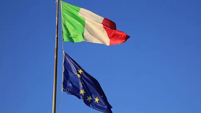 意大利和欧洲的旗帜