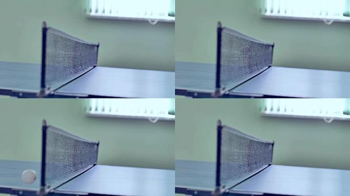 乒乓球飞越网球赛慢动作运动视频
