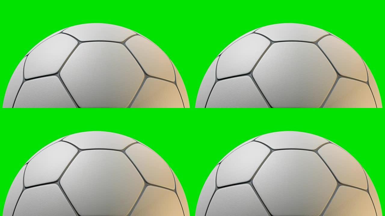 带纹理表面旋转的传统形状足球