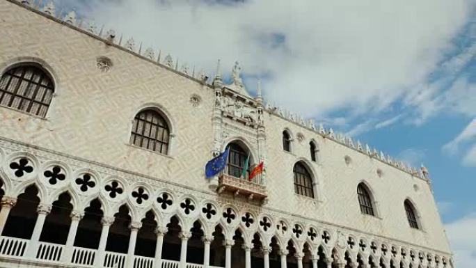 意大利总督宫殿的宏伟立面。蓝天上晴朗的夏日