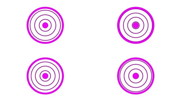 加载屏幕圆形，紫上白背景- 30fps循环-视频纹理，无缝动画元素