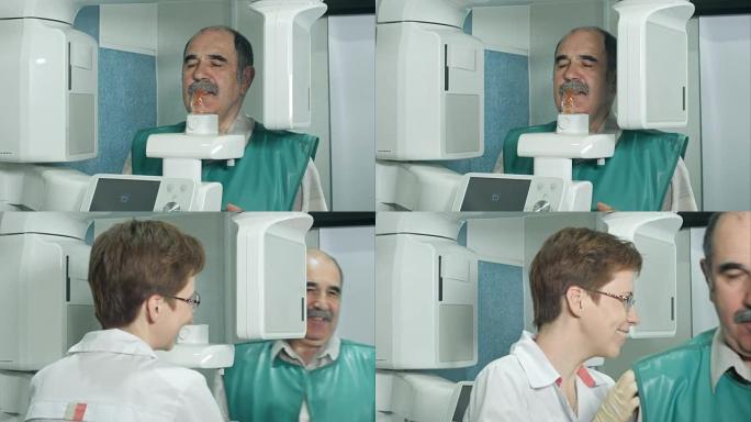 牙科x射线扫描仪和患者