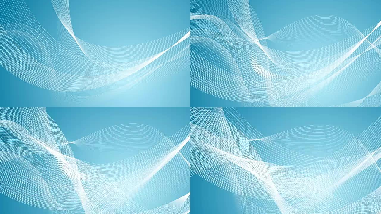 抽象蓝白波浪线运动设计