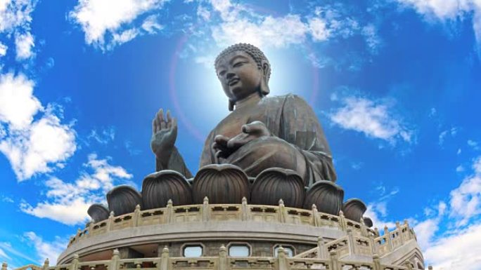 香港昂坪天坛佛著名大佛像地标旅游景点