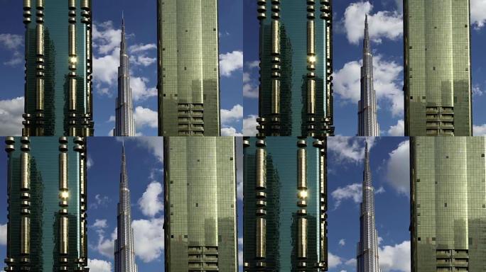 阿拉伯联合酋长国迪拜谢赫扎耶德路现代摩天大楼。迪拜是世界上发展最快的城市
