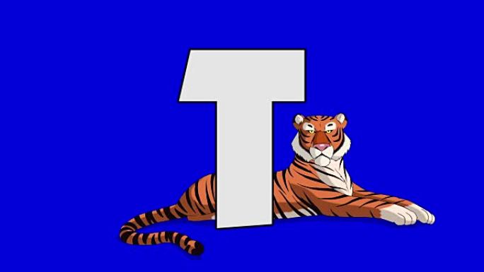 字母T和老虎 (背景)