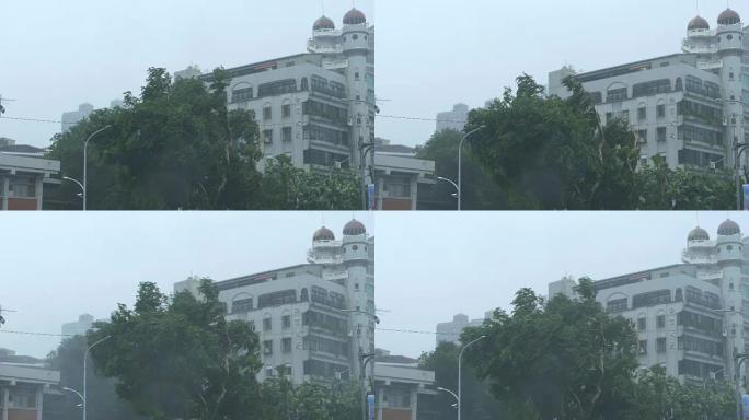 台风给城市带来风雨