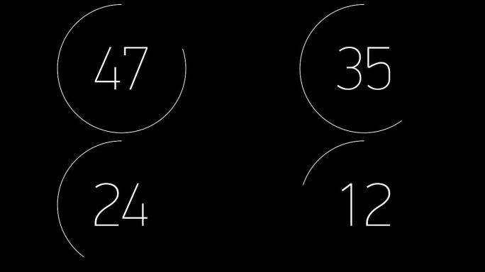 全高清倒计时一分钟动画从60到0秒