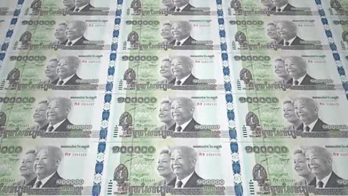 100万柬埔寨瑞尔的纸币，现金，循环