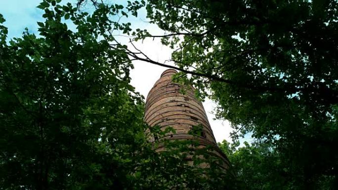 树林里的旧废弃塔