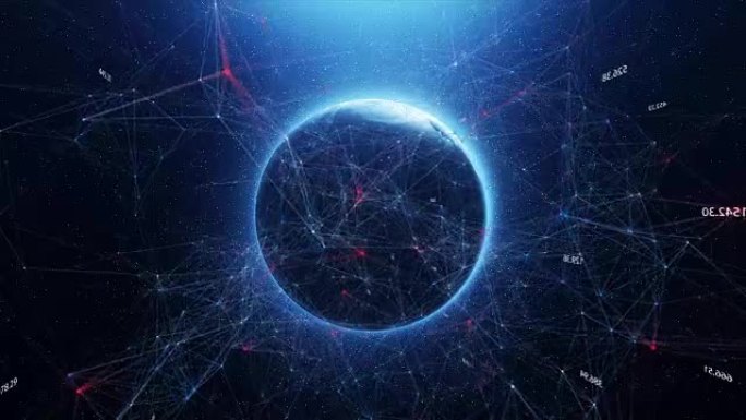 太空中的地球和八卦的抽象世界