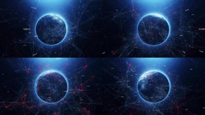 太空中的地球和八卦的抽象世界