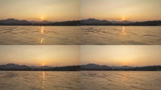 杭州西湖日落延时摄影