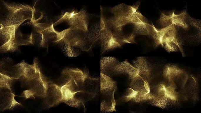 颗粒金色闪光博克奖灰尘抽象背景循环