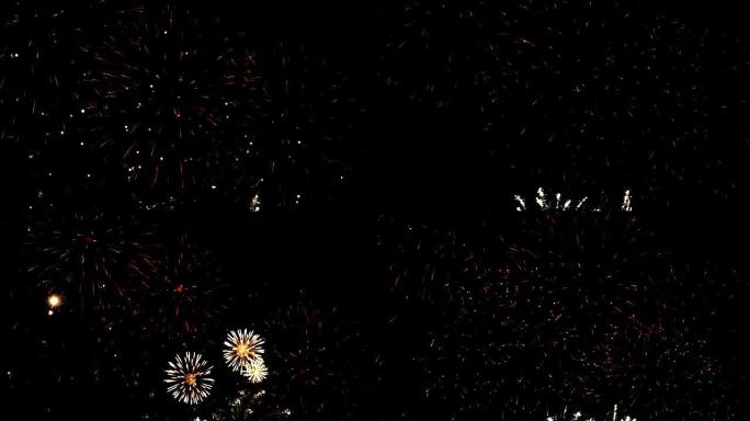 烟花汇演庆典，彩色烟花4K