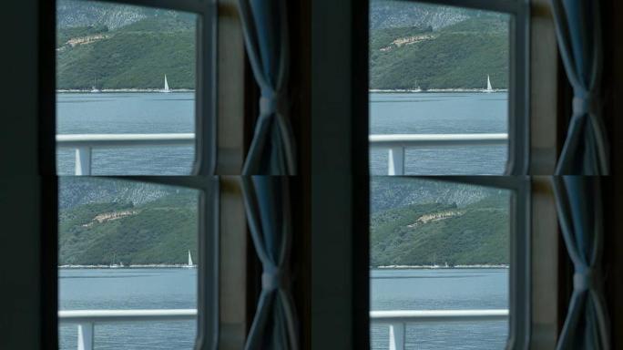 乘船旅行的窗户视图