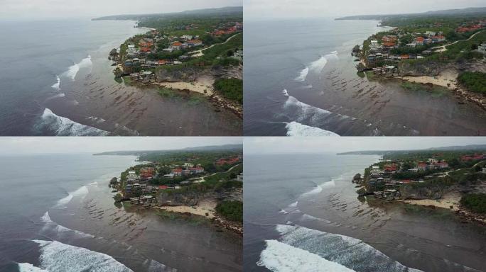 海滩和海岸的鸟瞰图