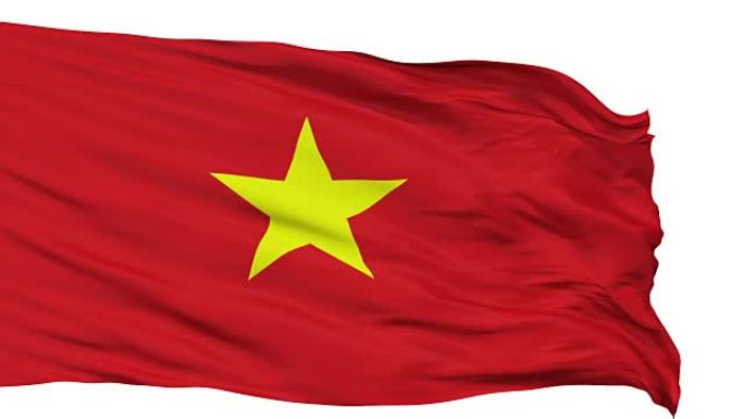 孤立地挥舞着越南国旗