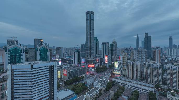 福田赛格广场大厦日转夜延时