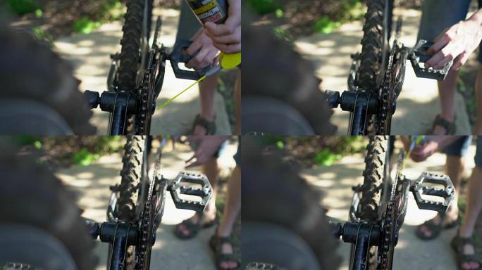 自行车链条喷油润滑
