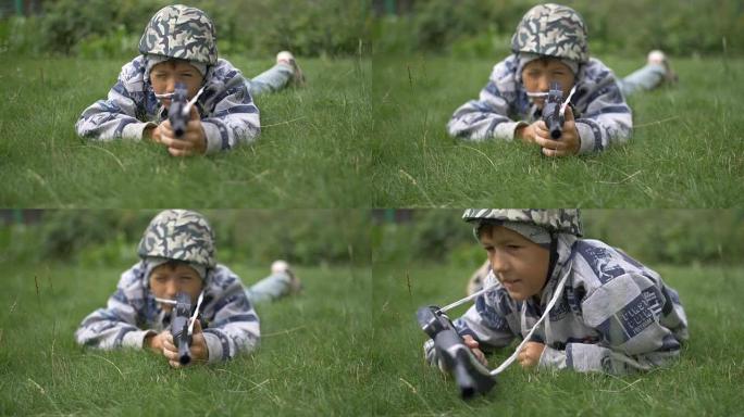 camoflauge玩战争的孩子射击玩具枪