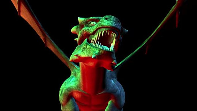 令人毛骨悚然的龙的数字3D动画