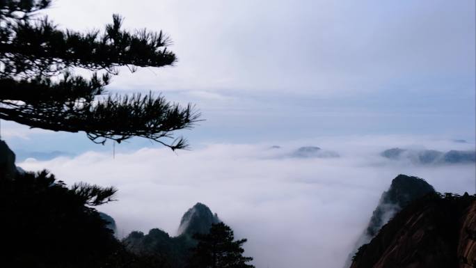 黄山风景区云海延时美景唯美风景视频素材4