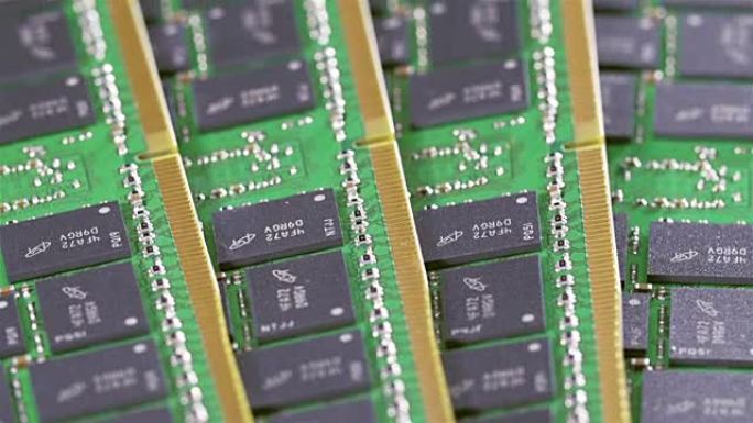 许多DDR4计算机内存模块 (RAM) 滑动视频