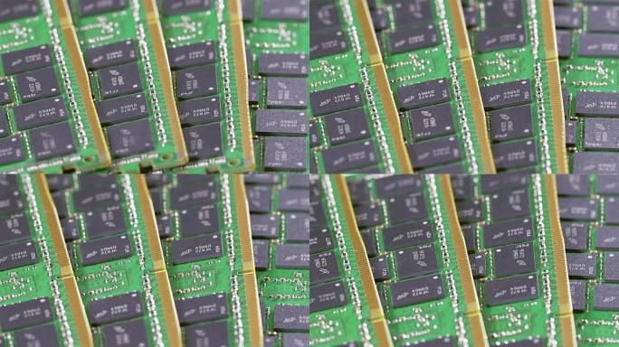 许多DDR4计算机内存模块 (RAM) 滑动视频