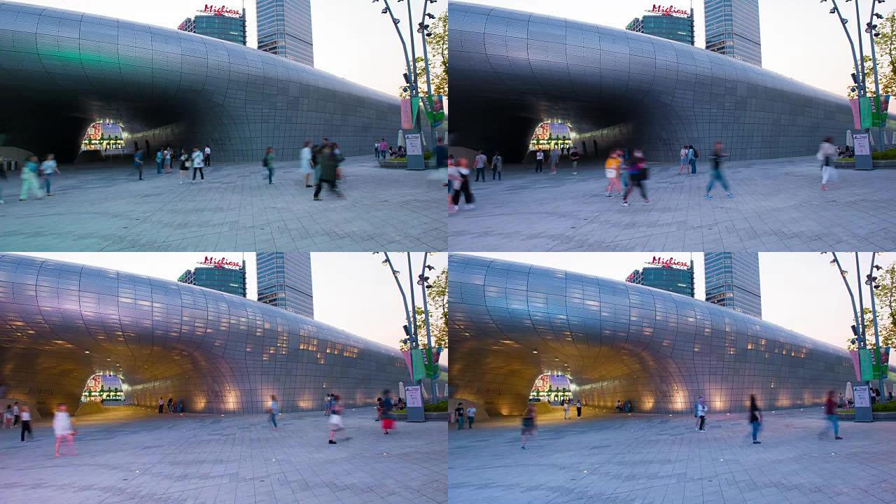 韩国首尔东大门设计广场 (DDP)。4k延时。