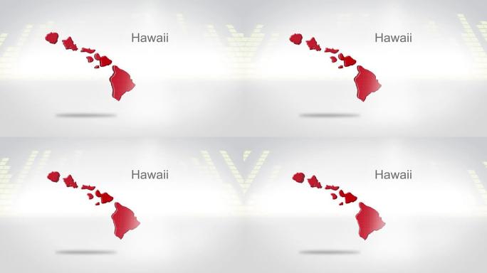 运动图形3D动画的美国夏威夷州