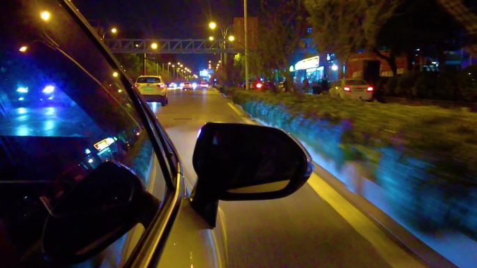 城市夜晚汽车窗外的风景夜景视频素材40