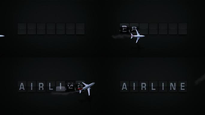 3D渲染Flipboard机场术语-航空公司