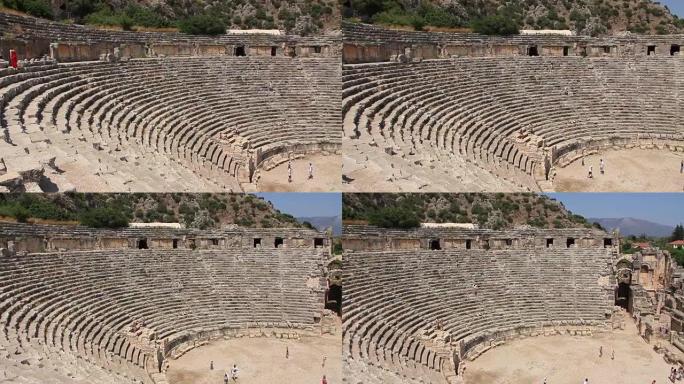 古希腊罗马圆形剧场。迈拉旧名-土耳其德姆雷