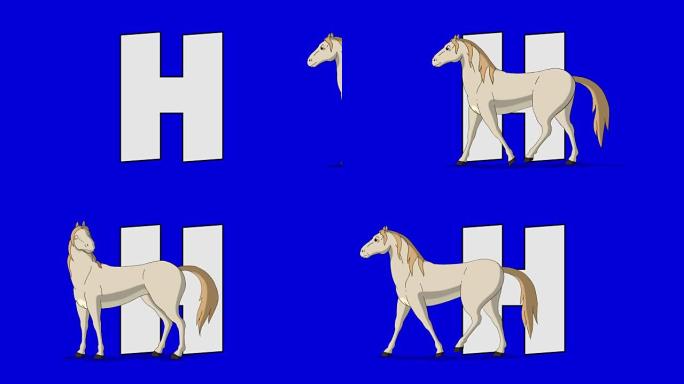 字母H和马 (前景)