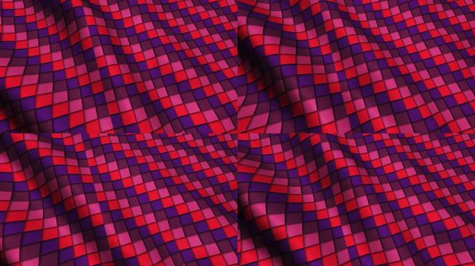 红色方形布料材质纹理无缝循环背景
