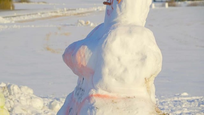 地上的大咪咪雪人