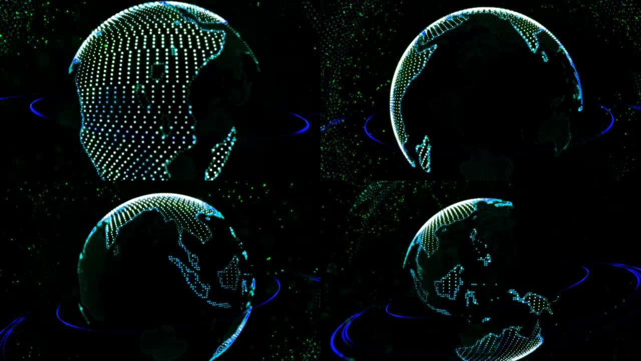 4k抽象神秘3d世界粒子背景-彩色闪光粒子矢量抽象背景电脑设计动画-uhd超高清