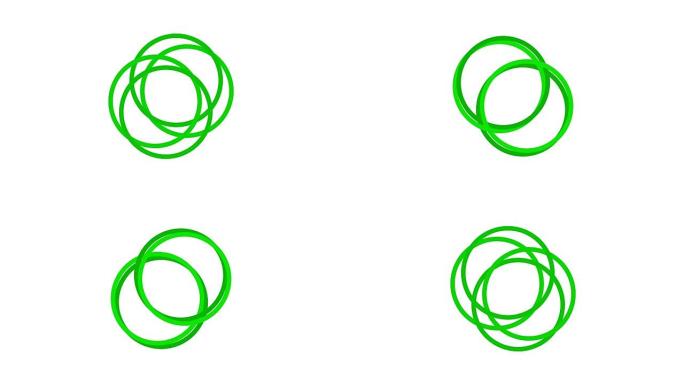 加载屏幕圆形，绿上白背景-循环-视频纹理，无缝动画元素