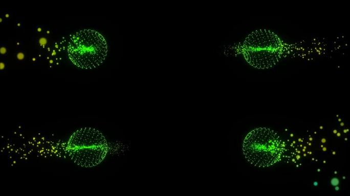 带有球体和粒子的抽象动画背景