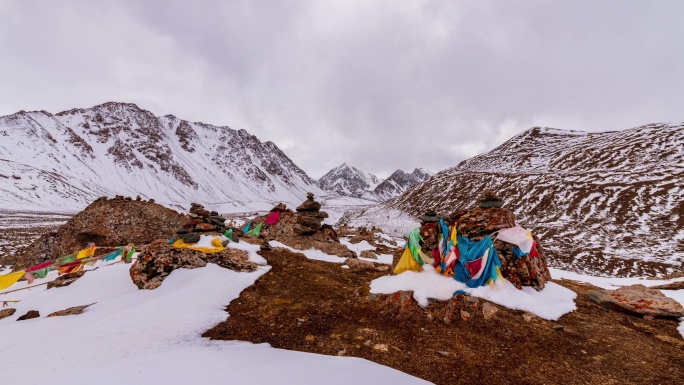 4k甘肃张掖巴尔斯圣山巴尔斯雪山延时拍摄