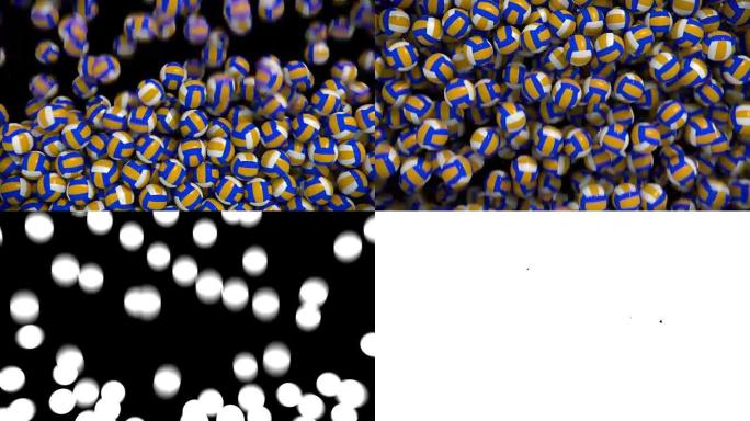 排球落下，充满画面，阿尔法转换