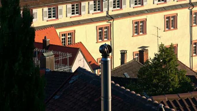 斯特拉斯堡，顶视图，红色屋顶的房子，汽车